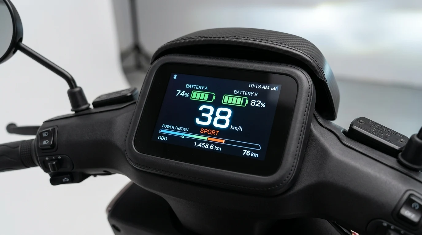 Blog 8 Electric moped dual battery pairing dashboard display